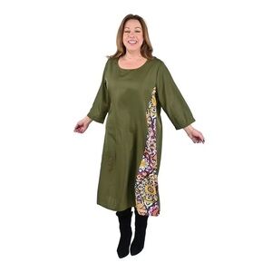 Side Patchwork Midi Dress